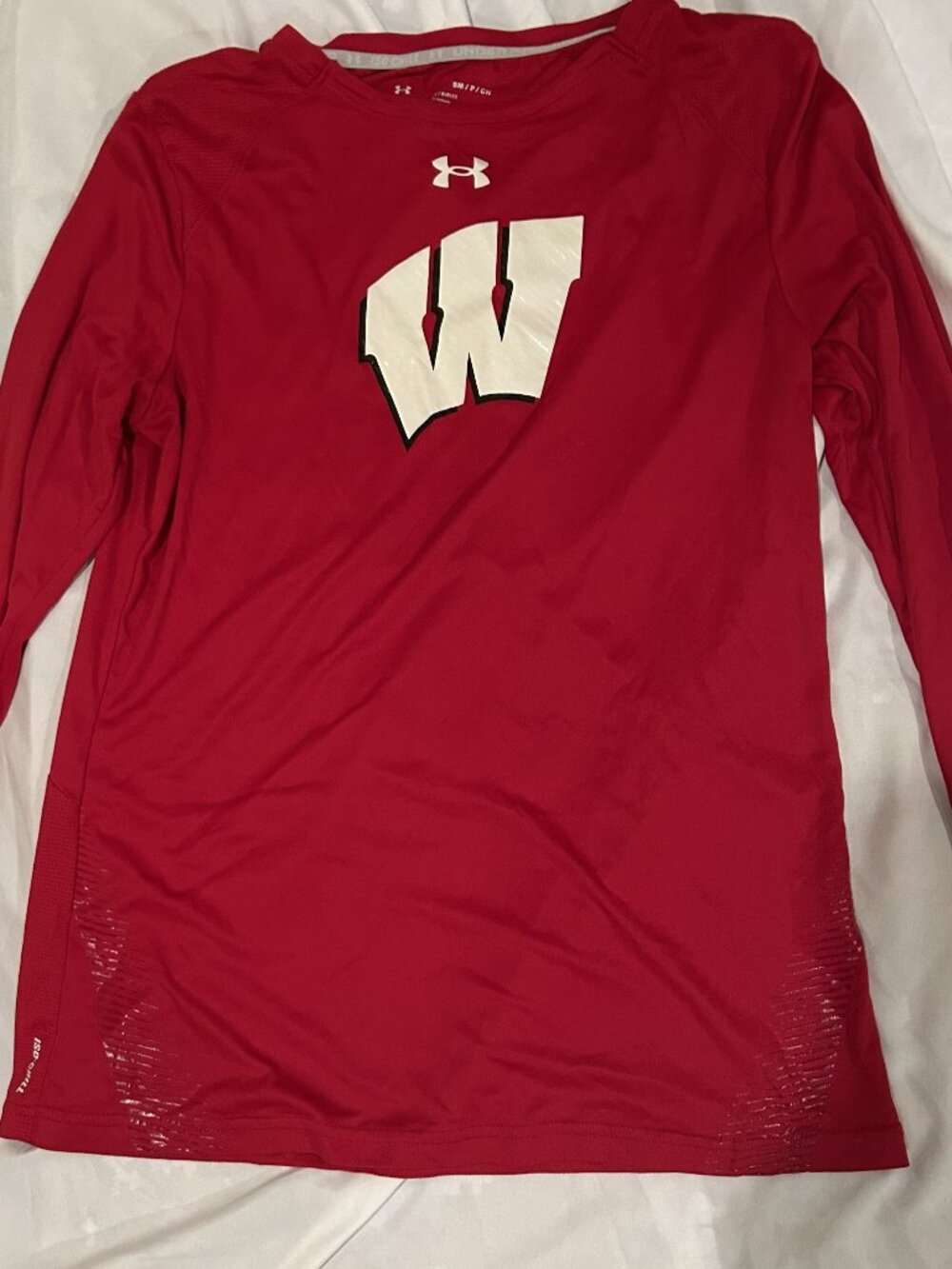 Under Armour Red Wisconsin Badgers Long Sleeve Performance T-Shirt sIZE mENS